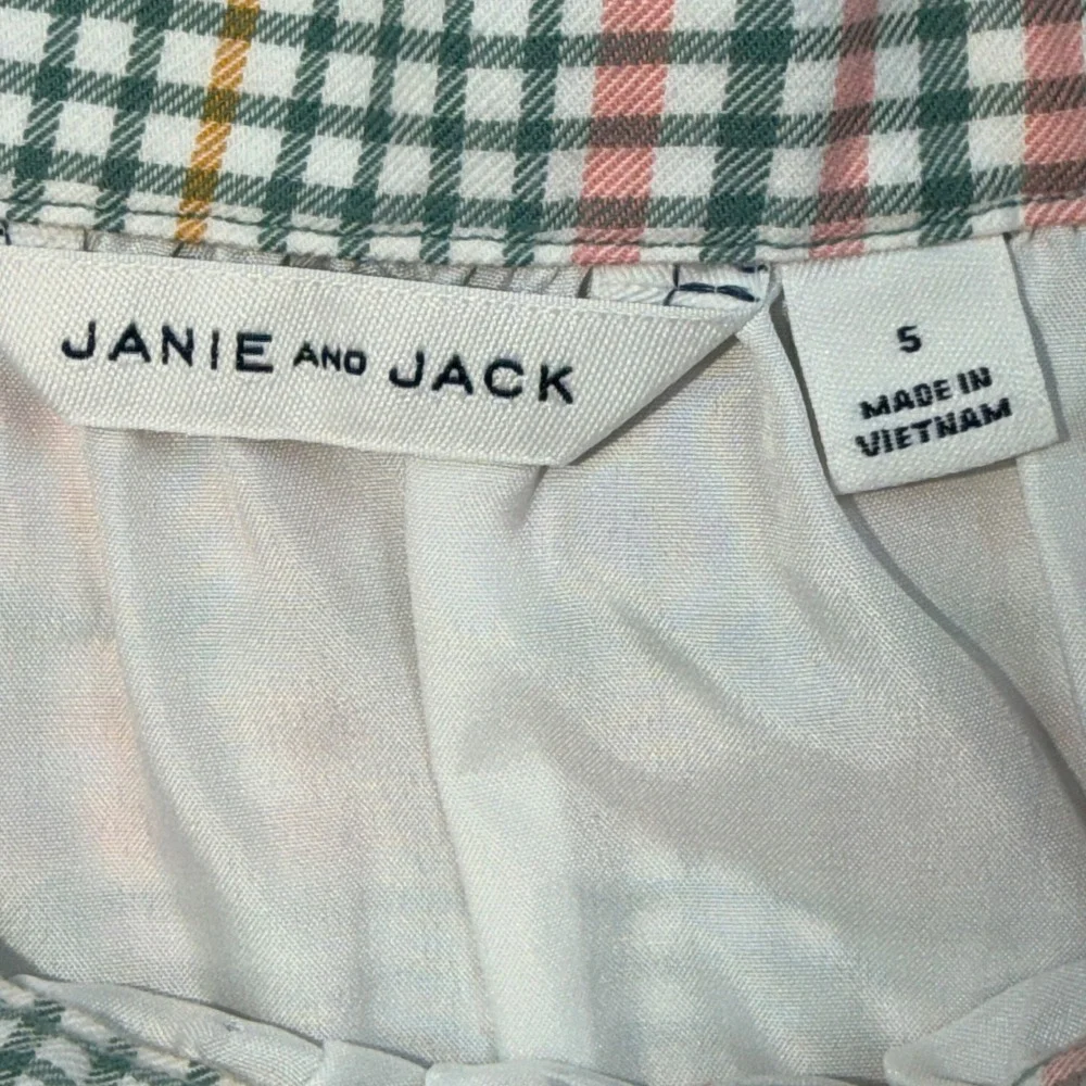 Janie and Jack Girls Equestrian Inspired Plaid Pleated Skirt Velvet‎ Trim Size 5